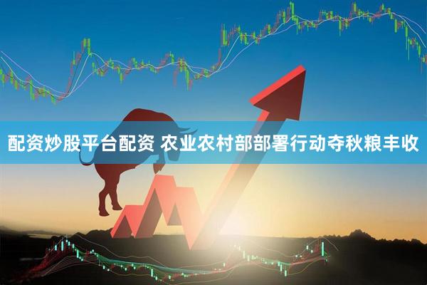 配资炒股平台配资 农业农村部部署行动夺秋粮丰收